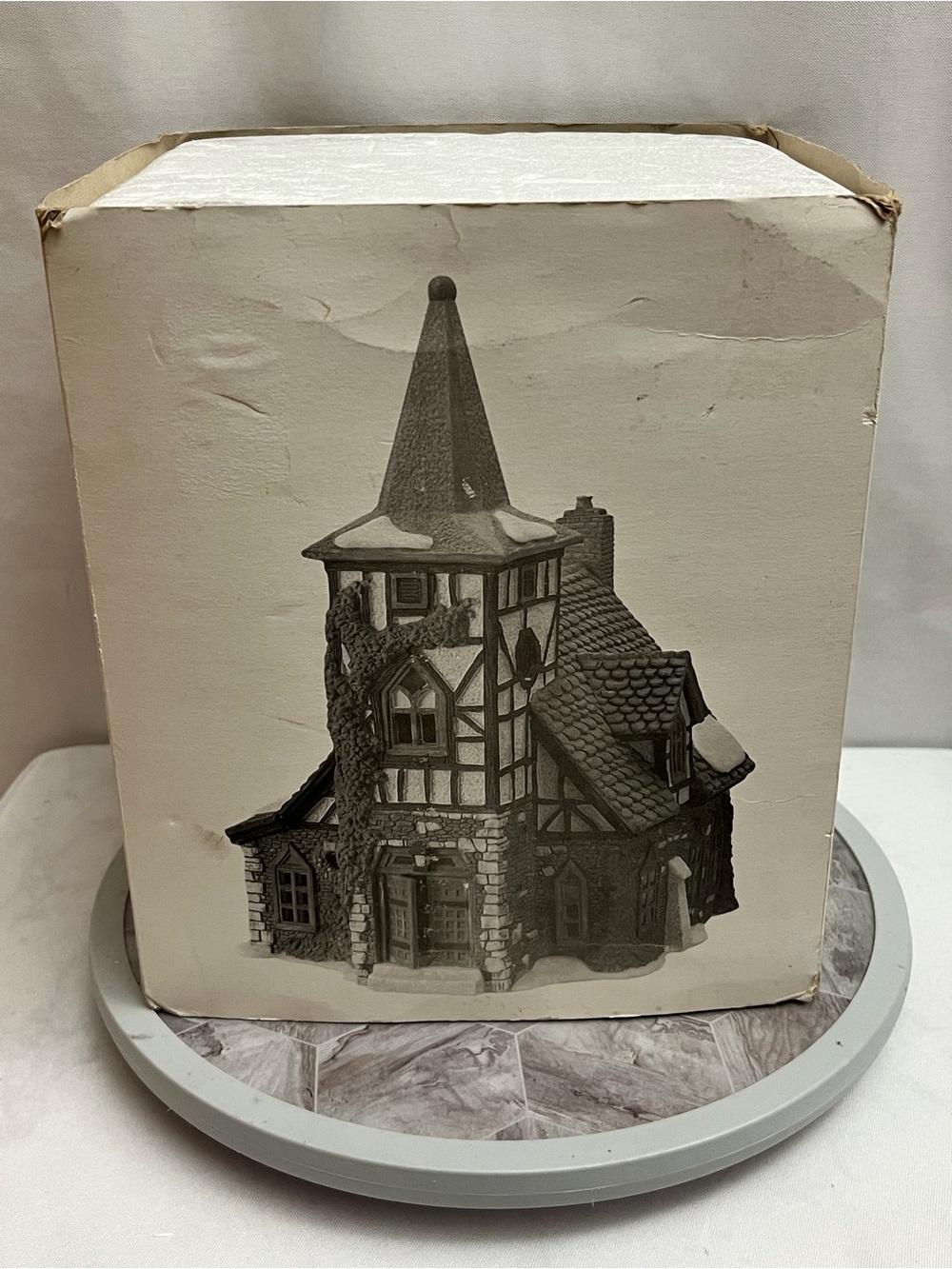 Dept 56 Dickens Village Old Michaelchurch Church 1992 Porcelain Building Box